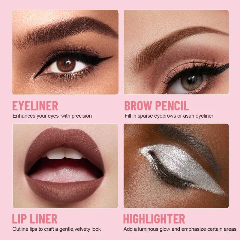 Lápiz Multifunción 4 en 1 – Labios, Ojos y Cejas