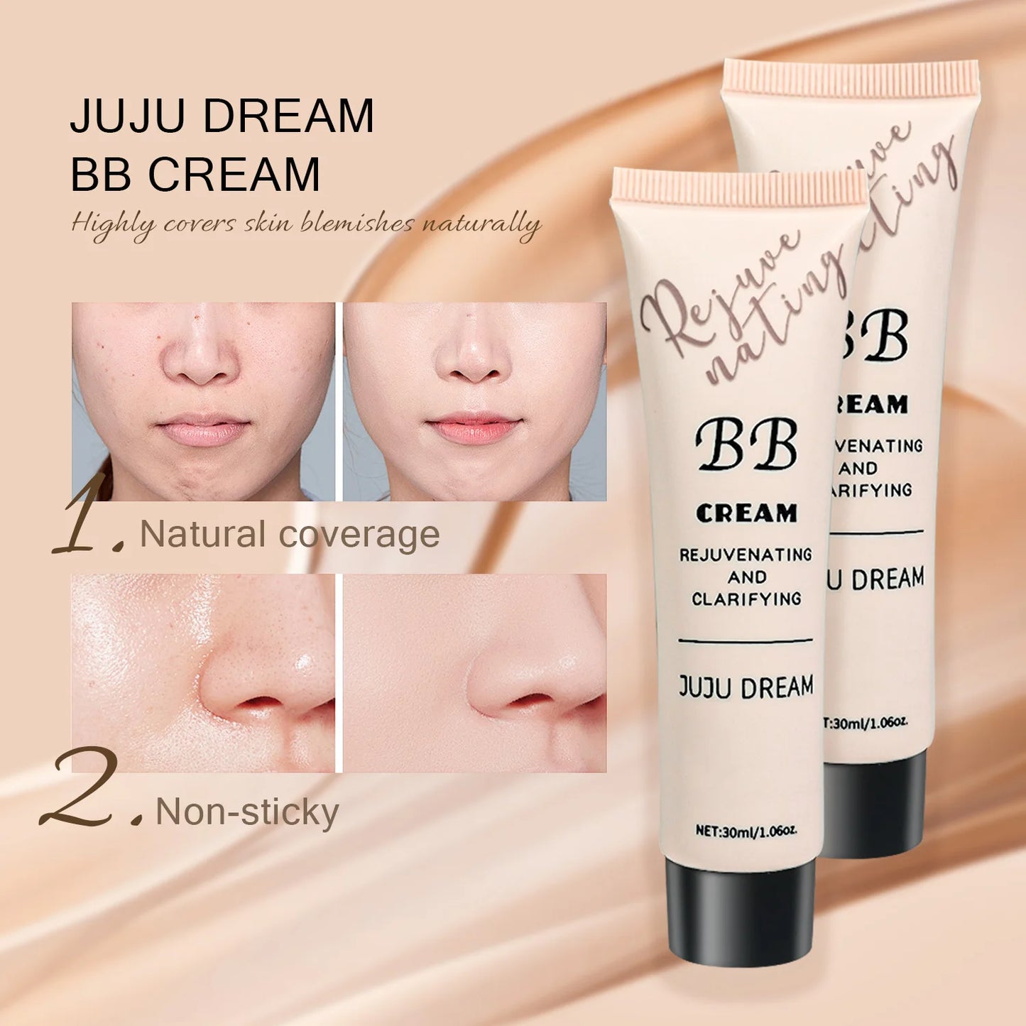 BB Cream Líquida – Hidratante, Control de Grasa y Larga Duraciónr
