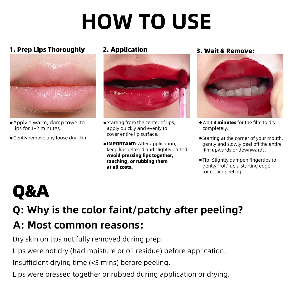 Delineador de Labios Peel-Off OUNG VISION – 3 Colores, Mate y Resistente