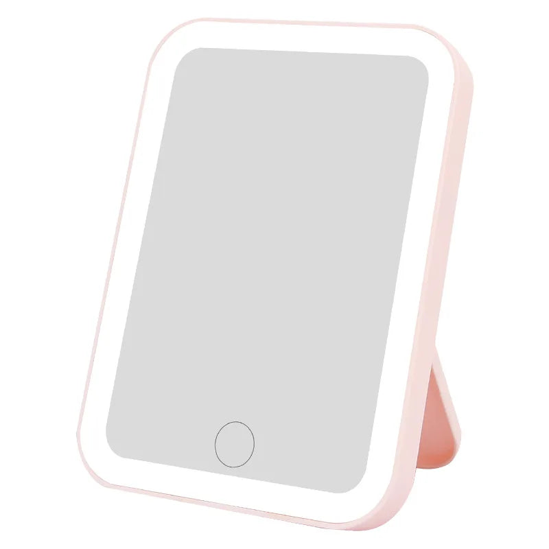 Espejo de Maquillaje LED 3 Colores – Pantalla Táctil y Recargable por USB