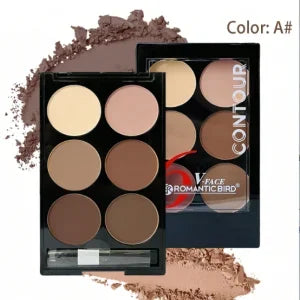 Paleta de Polvos Contorno e Iluminador 6 Colores