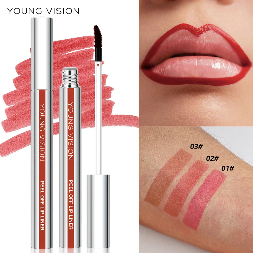 Delineador de Labios Peel-Off OUNG VISION – 3 Colores, Mate y Resistente
