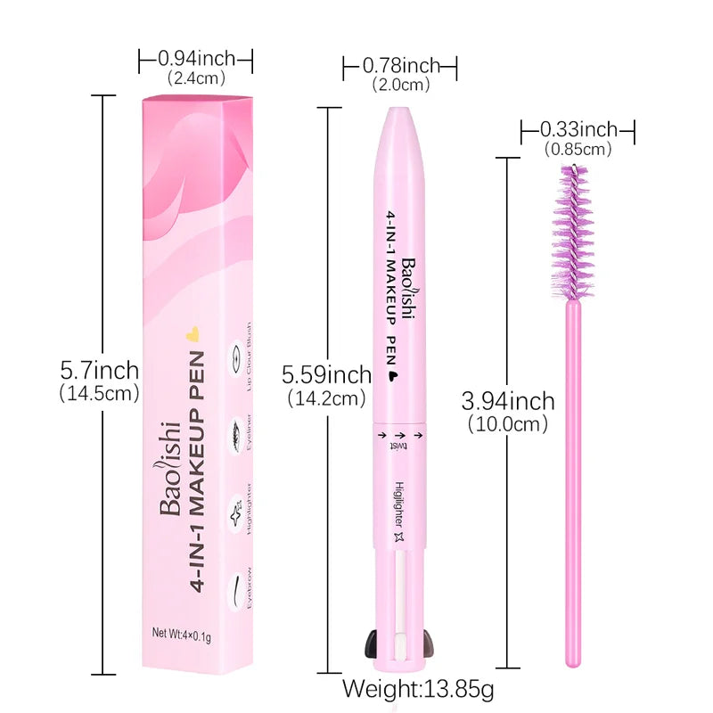 Lápiz Multifunción 4 en 1 – Labios, Ojos y Cejas