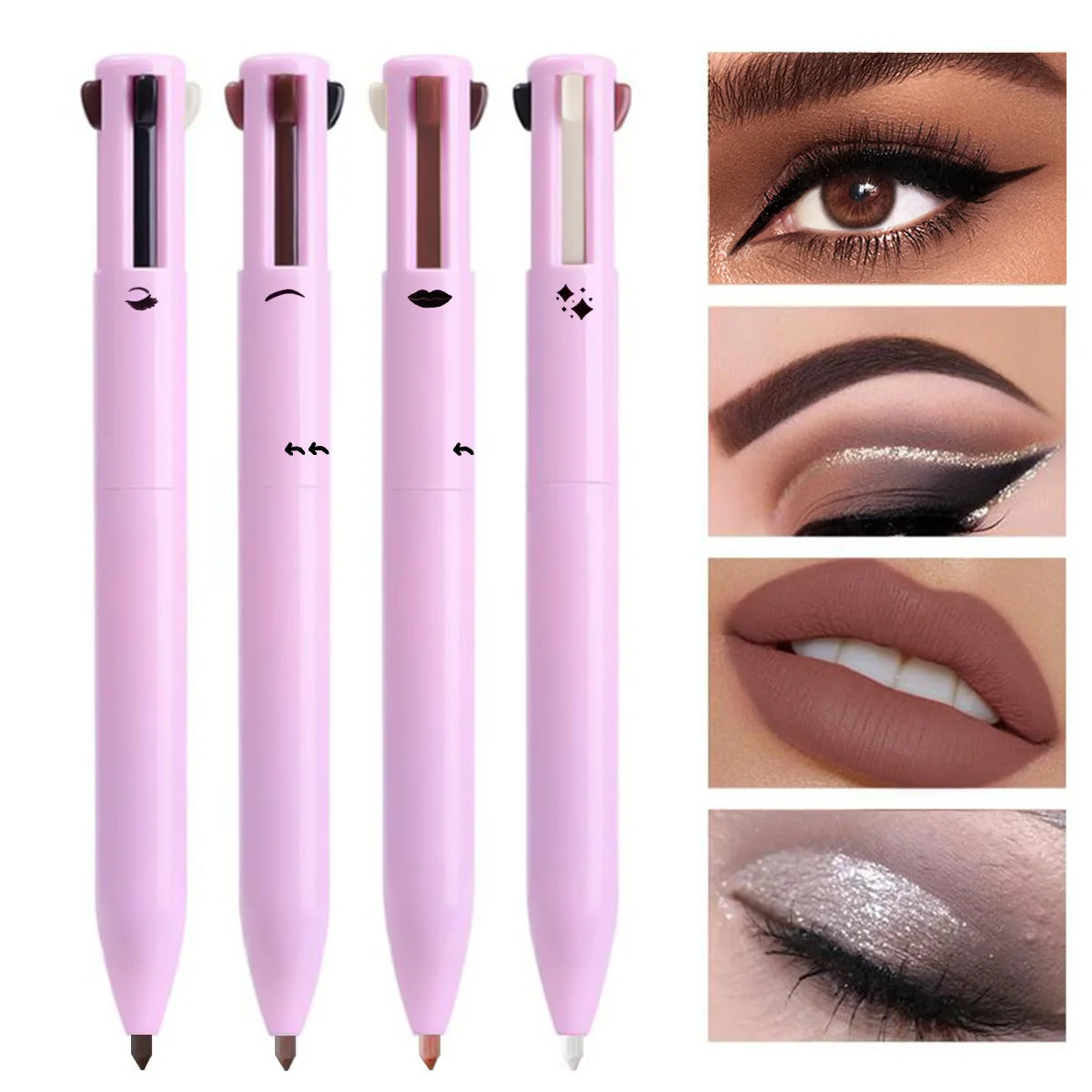 Lápiz Multifunción 4 en 1 – Labios, Ojos y Cejas