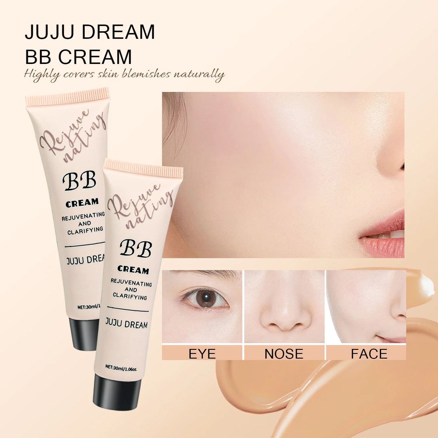 BB Cream Líquida – Hidratante, Control de Grasa y Larga Duraciónr